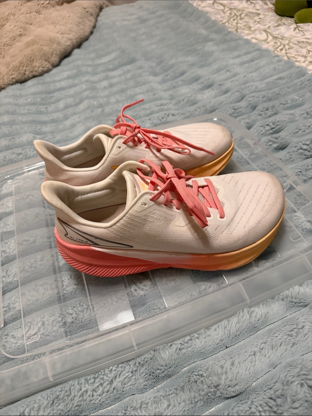 Altra Women's Running Shoes in White with Pink & Peach Accents